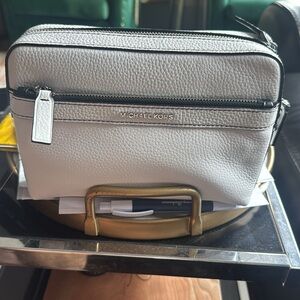 Michael Kors White Pebble Leather Shoulder Bag NEW